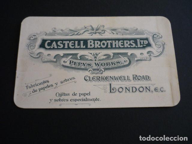 Documents Anciens: TARJETA PUBLICITARIA FABRICA DE PAPEL Y SOBRES LONDRES