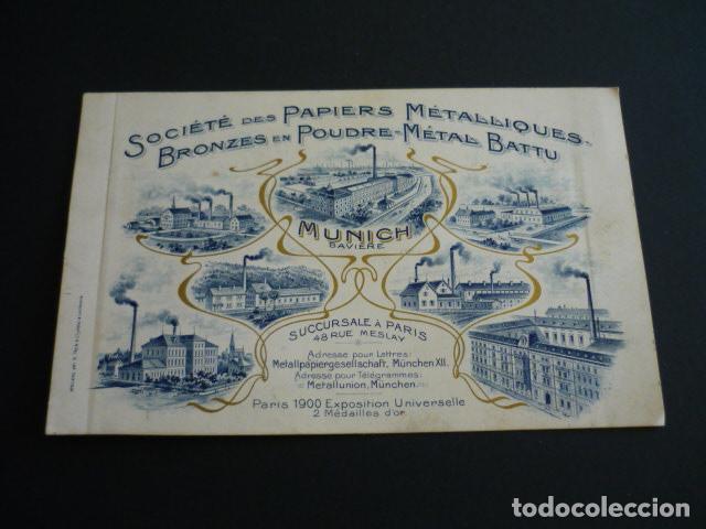 Documents Anciens: TARJETA PUBLICITARIA FABRICAS DE METAL Y BRONCES MUNICH ALEMANIA