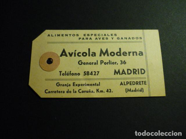 Documenti antichi: MADRID AVICOLA MODERNA ETIQUETA ENVIOS