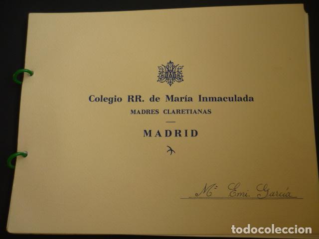 Documentos antiguos: MADRID COLEGIO MARIA INMACULADA ALBUM TRABAJOS MANUALES CURSO