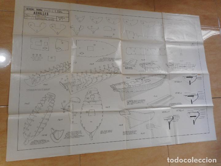 Documentos antiguos: ANTIGUO PLANO BARCO SHIP SERGAL ROMA ACHILLES ITALIA RIGHI -FABRIZI 1977 TAVOLA 1
