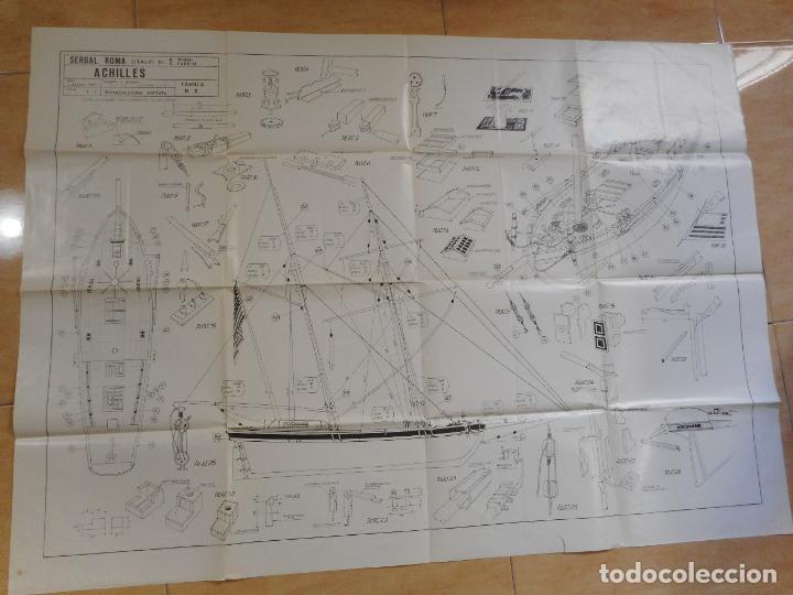 Documentos antiguos: ANTIGUO PLANO BARCO SHIP SERGAL ROMA ACHILLES ITALIA RIGHI -FABRIZI 1977 TAVOLA 2