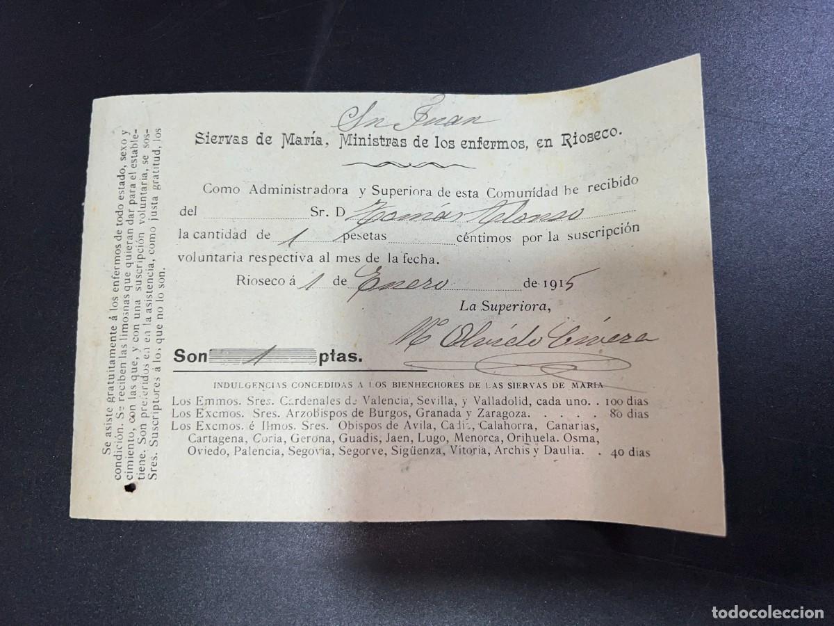 Documenti antichi: MEDINA DE RIOSECO, 1915. SIERVAS DE MARIA, MINISTRAS DE LOS ENFERMOS. SUSCRIPCI&Oacute;N VOLUNTARIA
