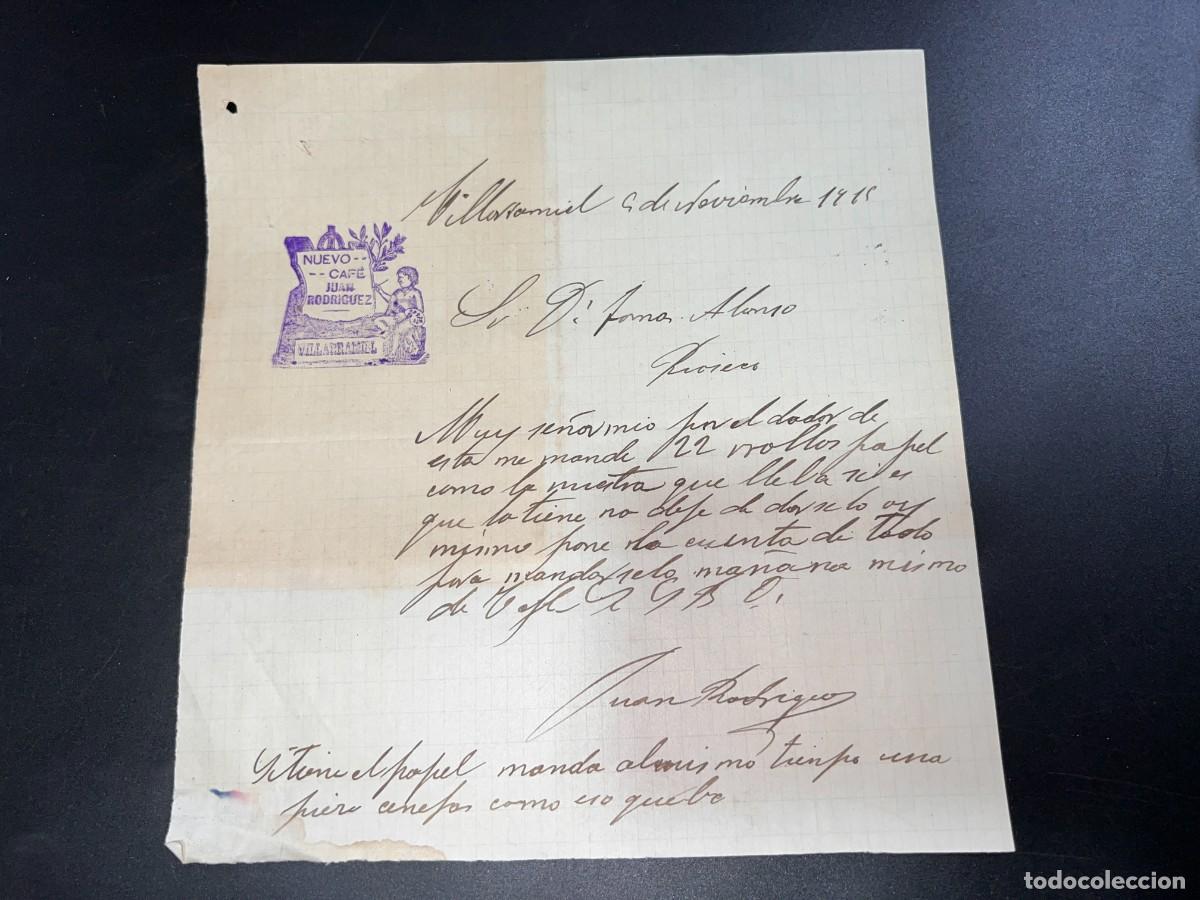 Documenti antichi: VILLARRAMIEL, 1915. NUEVO CAF&Eacute; JUAN RODRIGUEZ. ORDEN DE PEDIDO. VER