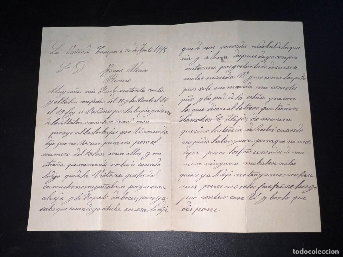 Alte Dokumente: LA UNI&Oacute;N DE CAMPOS, 1915. ORDEN DE PEDIDO. MATERIAL FERRETERIA. VER