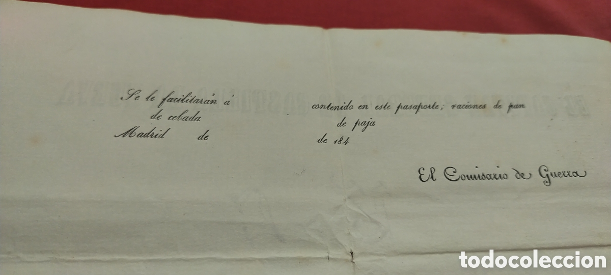 Documentos antiguos: El capit&aacute;n general de Castilla la Nueva otorga pasaporte 1849 - Foto 5