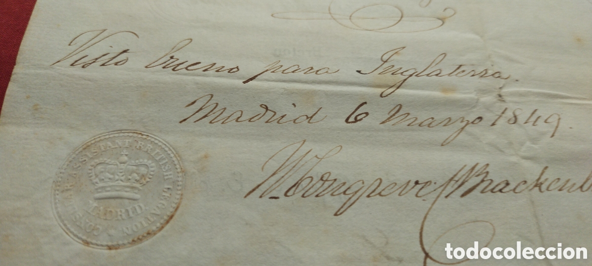 Documentos antiguos: El capit&aacute;n general de Castilla la Nueva otorga pasaporte 1849 - Foto 6