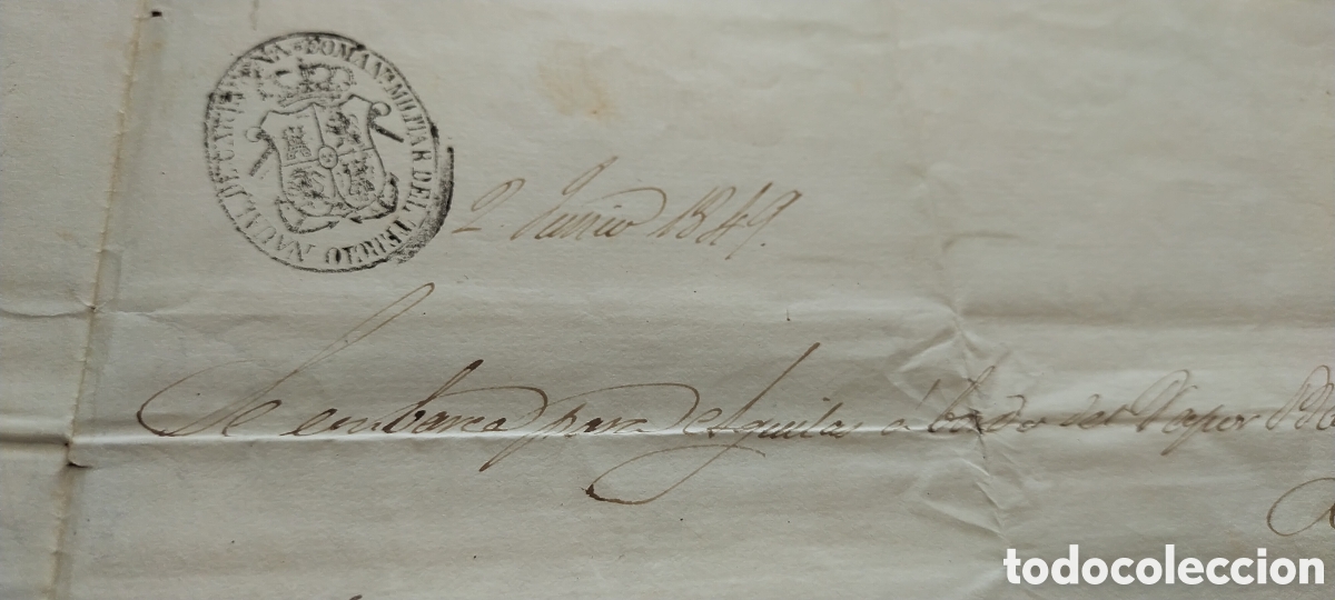 Documentos antiguos: El capit&aacute;n general de Castilla la Nueva otorga pasaporte 1849 - Foto 9
