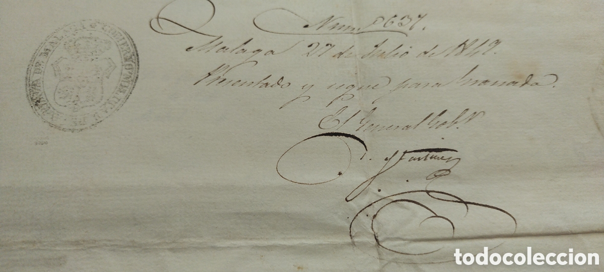 Documentos antiguos: El capit&aacute;n general de Castilla la Nueva otorga pasaporte 1849 - Foto 12