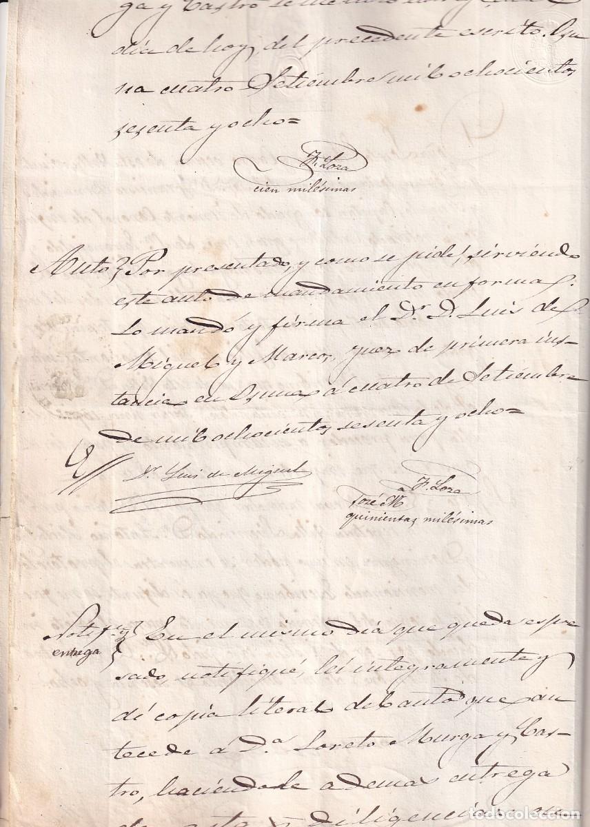 Documentos antiguos: Documento notarial dado en Osuna en 1868. Francisco Benavides Angulo capit&aacute;n Teniente coronel - Foto 3