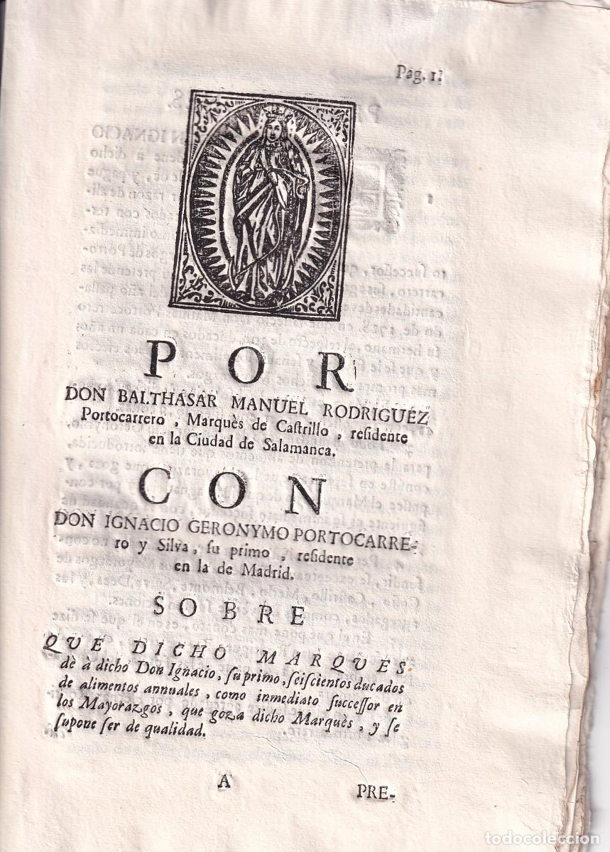 Old Documents: Documento pretensiones Ignacio Geronimo Portocarrero Madrid para su primo Salamanca. Valladolid 1735
