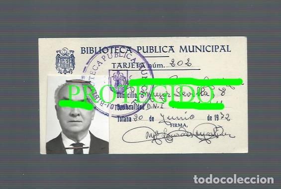 Documents Anciens: TOTANA, MURCIA. TARJETA N&ordm;202. A&Ntilde;O 1972. BIBLIOTECA P&Uacute;BLICA MUNICIPAL. TOTANA, MURCIA.