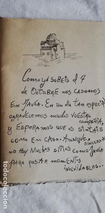 Documentos antiguos: ANTIGUA INVITACI&Oacute;N DE BODA EN J&Aacute;VEA 1995 - Foto 4