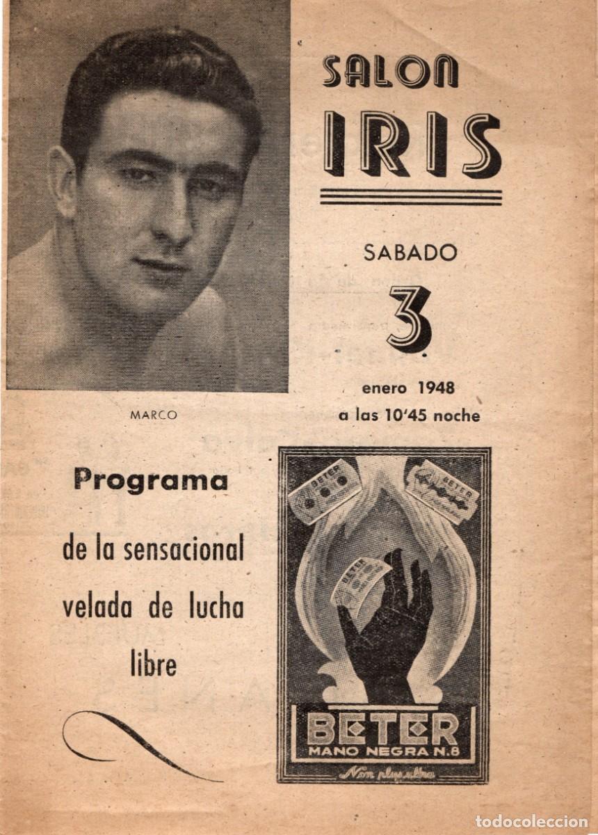 Documentos antiguos: LUCHA LIBRE. SALON IRIS. BARCELONA - Foto 1
