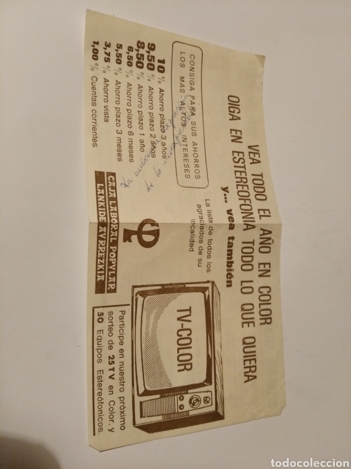 Documentos antiguos: Antiguo folleto de la caja laboral popular