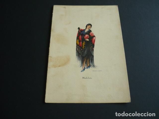Old Documents: MADRID MUJER MADRILE&Ntilde;A TARJETA CROMOLITOGRAFICA GREGORIO VICENTE ILUSTRADOR 1930 PROGRAMA MUSICA