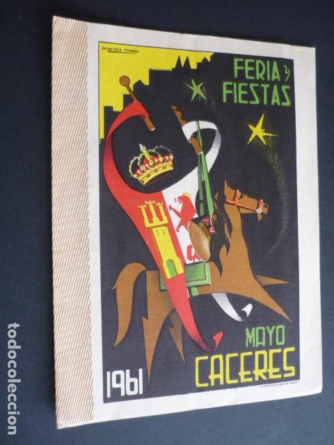 Documentos antiguos: CACERES DIPTICO PROGRAMA FERIAS Y FIESTAS 1961 - Foto 1