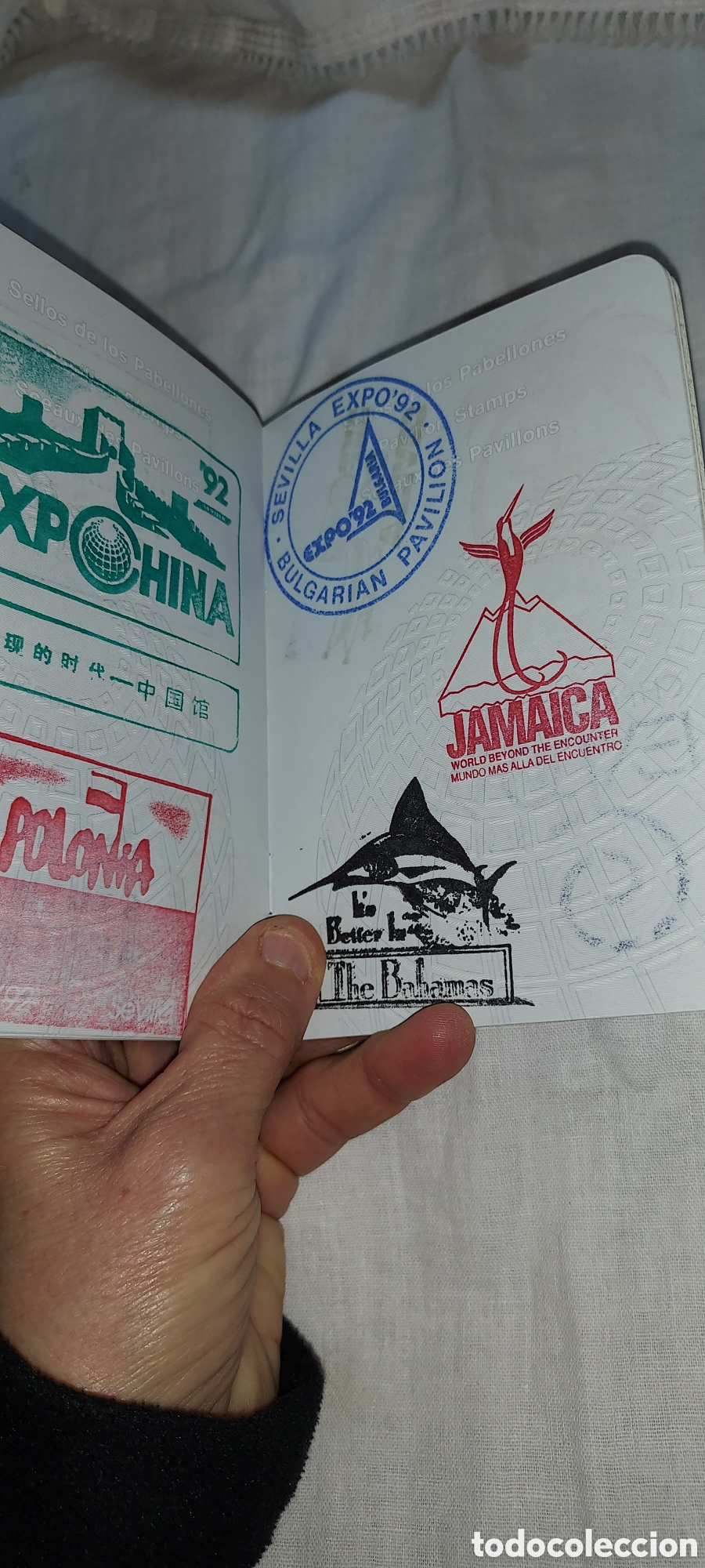 Documentos antiguos: PASAPORTE EXPO&acute;92 - Foto 5