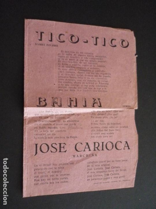 Documentos antiguos: TICO TICO YO SOY MEXICANO ETC CANCIONERO