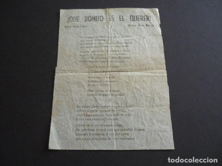 Documentos antiguos: QUE BONITO ES QUERER DE ISIDRO LOPEZ REINA DE LA BELLEZA Y MIL BESOS CANCIONERO