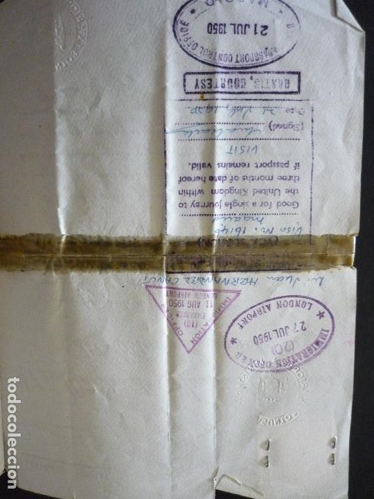 Documentos antiguos: PASAPORTE OFICIAL COMISION OFICIAL 1950 - Foto 2