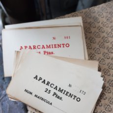 Documentos antiguos: ANTIGUAS TARJETAS DE APARCAMIENTO. Lote 401057299