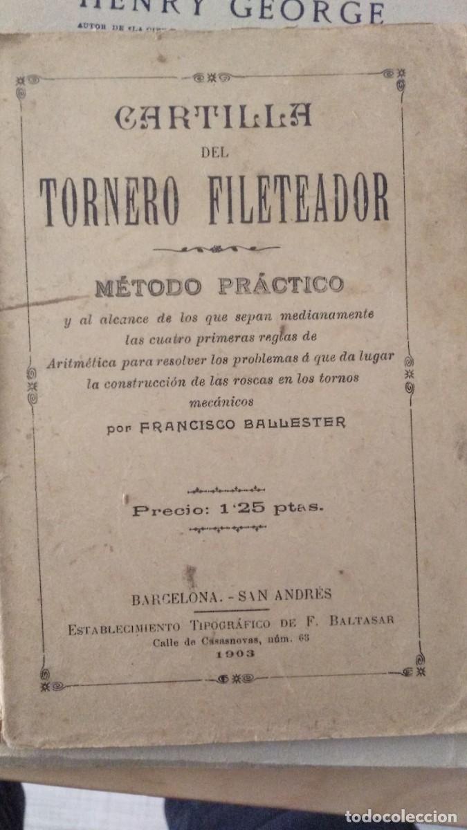 Documentos antiguos: Cartilla del tornero fileteador - Foto 1