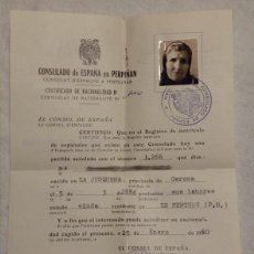 Documentos antiguos: CERTIFICADO DE NACIONALIDAD DEL AÑO 1960