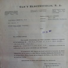 Documentos antiguos: DOCUMENTO ANTIGUO, INSPECCIÓN ELÉCTRICA, GAS Y ELECTRICIDAD, MALLORCA, AÑO 1987