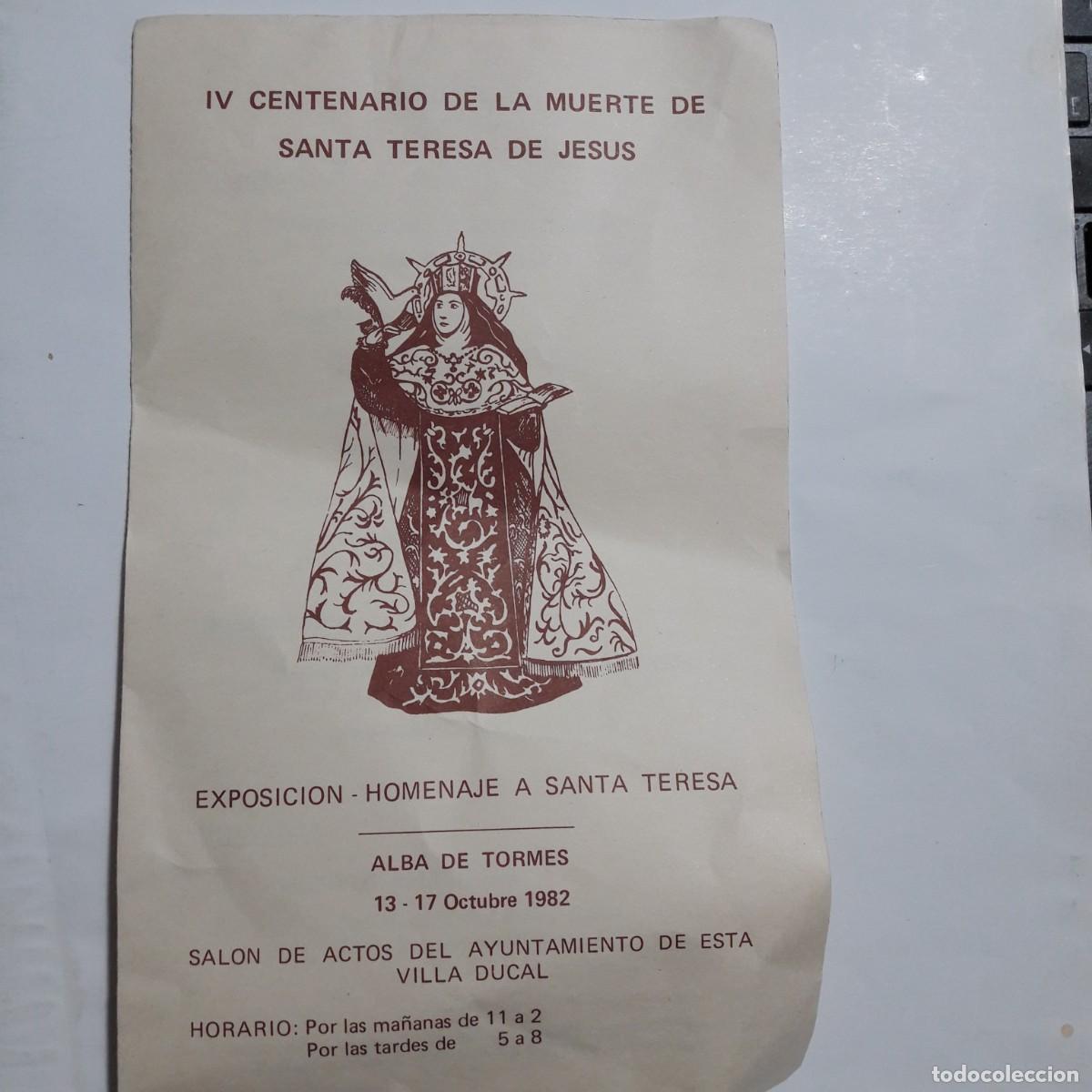 Documentos antiguos: Alba de Tormes Ayuntamiento IV centenario muerte Santa Teresa de Jesus 1982