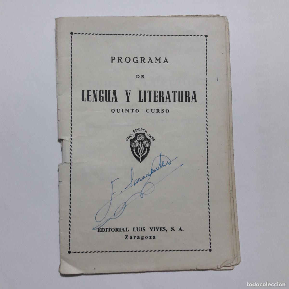 Documentos antiguos: Programa lengua y literatura luis Vives - Foto 1