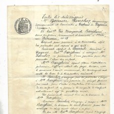 Documentos antiguos: M150- TIELMES DE TAJUÑA -DOCUMETO ENTRE D. RAMON SANCHEZ Y SU TIA MARGARITA - EN FRANCES. Lote 403191499