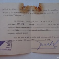 Documentos antiguos: RECIBO DE COMPRA DE UNA MOTO MONTESA . SEVILLA, 1974. Lote 403336699