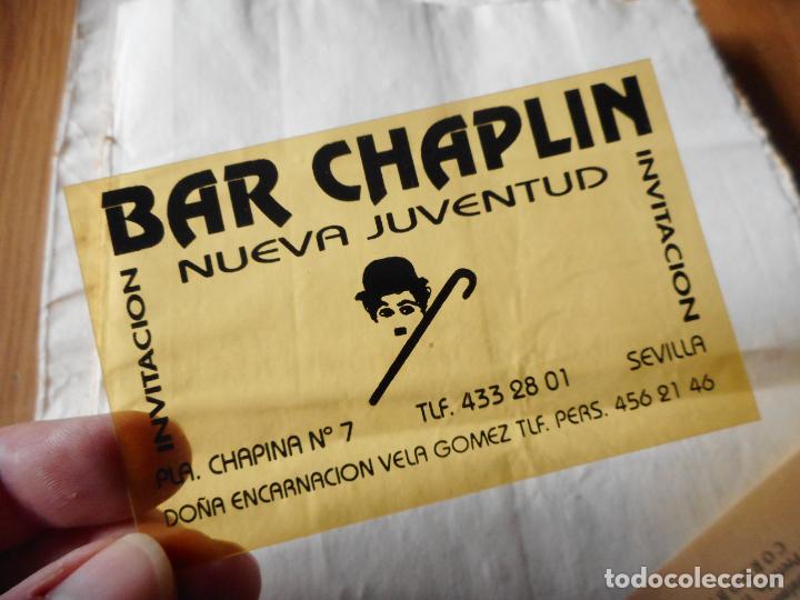 Documentos antiguos: ANTIGUA INVITACION BAR CHAPLIN NUEVA JUVENTUD SEVILLA. ENCARNACION VELA GOMEZ