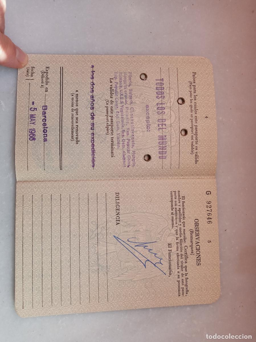 Documentos antiguos: PASAPORTE ESPA&Ntilde;OL EXPEDIDO EL A&Ntilde;O 1966 - Foto 3