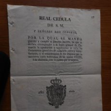 Documentos antiguos: REAL CEDULA ORDENANZAS JUNTA DE COMERCIO. BARTOLOME MUÑOZ IMPRENTA REAL MADRID 1807