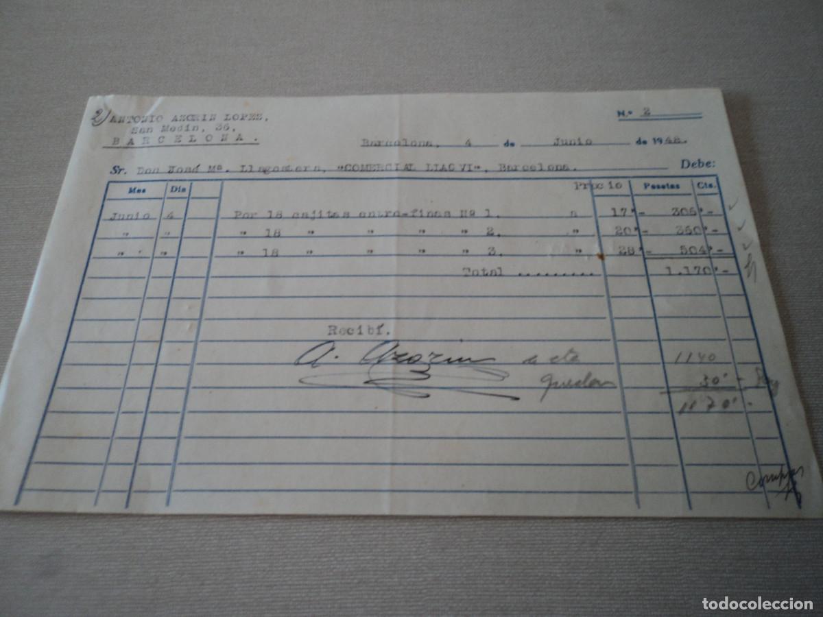 Documentos antiguos: factura de antonio azorin lopez, 1948 - Foto 1