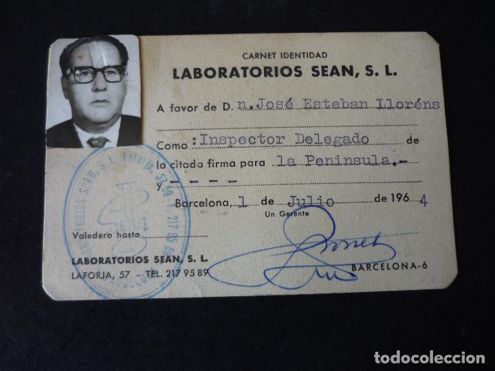 Documentos antiguos: LABORATORIOS SEAN CARNET IDENTIDAD 1964 - Foto 1