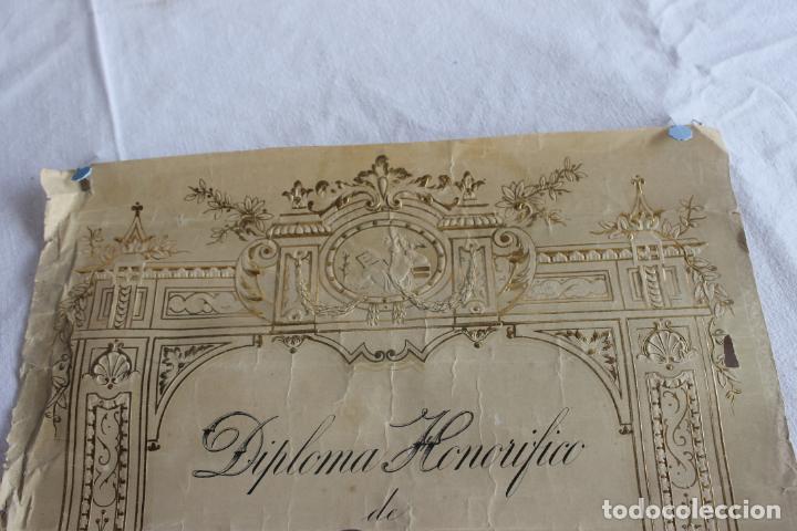 Documentos antiguos: DIPLOMA HONORIFICO SORIA 1891 - Foto 6