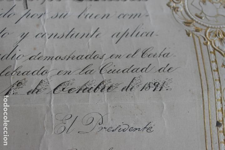 Documentos antiguos: DIPLOMA HONORIFICO SORIA 1891 - Foto 9