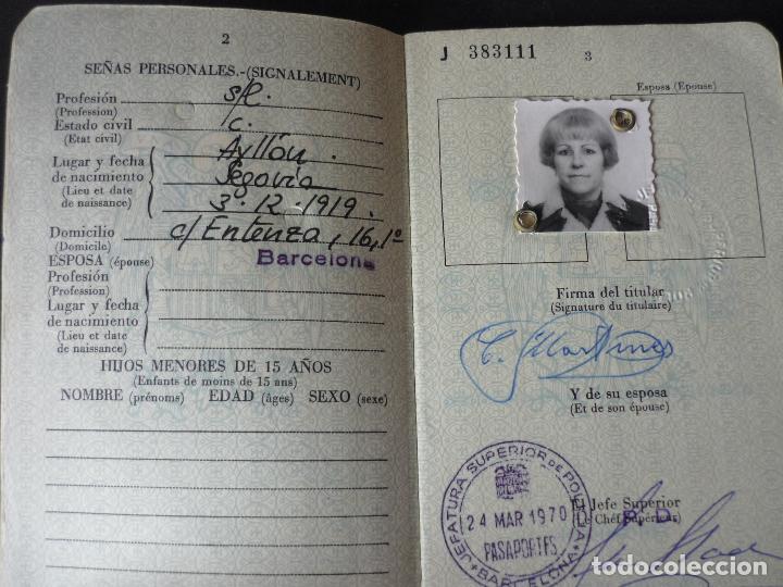 Documentos antiguos: PASAPORTE ESPA&Ntilde;OL 1970 - Foto 3