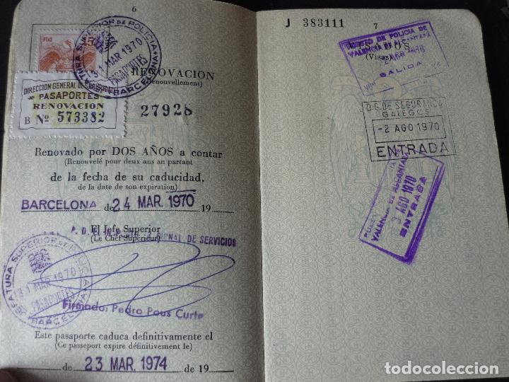 Documentos antiguos: PASAPORTE ESPA&Ntilde;OL 1970 - Foto 5