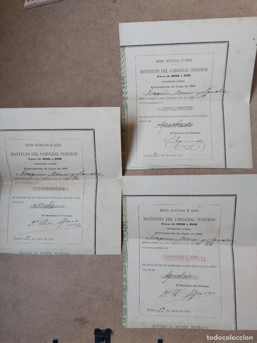 Documentos antiguos: Calificaciones instituto del cardenal cisneros - 1891 - Foto 1