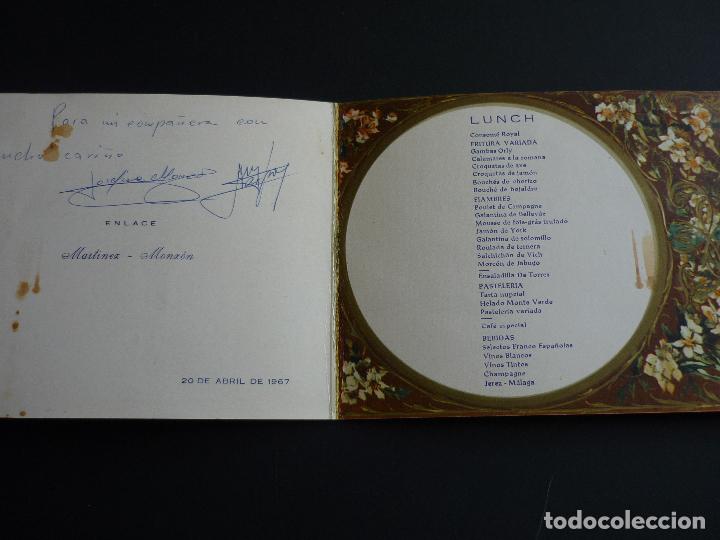 Documentos antiguos: MENU RESTAURANTE DE TORRES MADRID 1967 - Foto 2