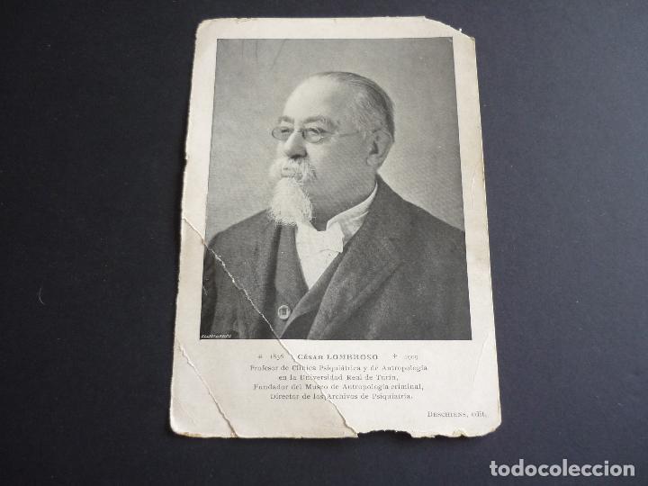 Documenti antichi: CESAR LOMBROSO MEDICO PSIQUIATRA TARJETA 10 X 15 CM