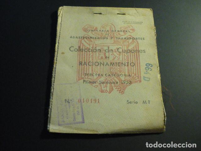Documentos antiguos: CARTILLA DE RACIONAMIENTO MADRID 1952