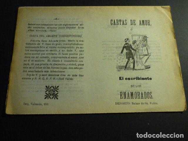 Documentos antigos: CARTAS DE AMOR PLIEGO DE CORDEL IMPRENTA BALSAS DE SAN PEDRO VALENCIA
