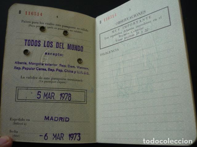Documentos antiguos: PASAPORTE ESPA&Ntilde;A 1973 MATRIMONIO - Foto 4