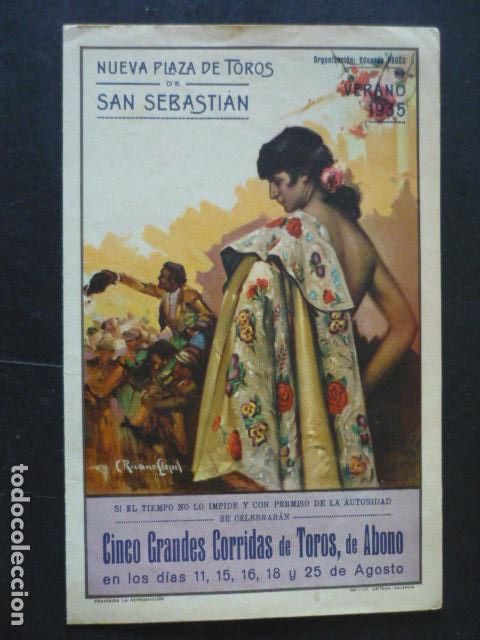 Documentos antiguos: SAN SEBASTIAN PROGRAMA DIPTICO CORRIDAS DE TOROS 1935 - Foto 1