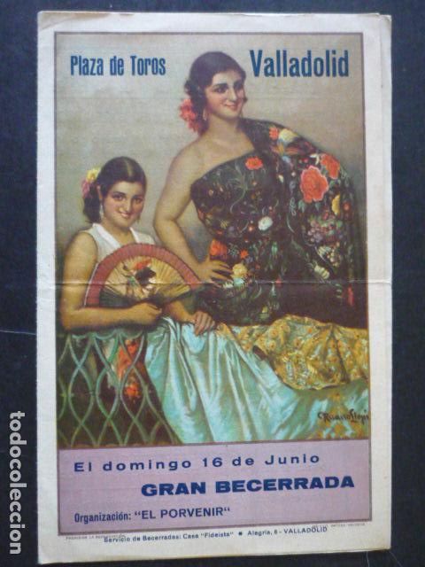 Documentos antiguos: VALLADOLID PROGRAMA DIPTICO CORRIDAS DE TOROS 1935 - Foto 1
